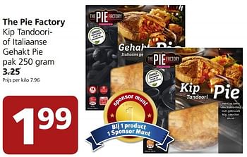 Aanbiedingen The pie factory kip tandooriof italiaanse gehakt pie - The Pie Factory - Geldig van 21/09/2015 tot 27/09/2015 bij Jan Linders