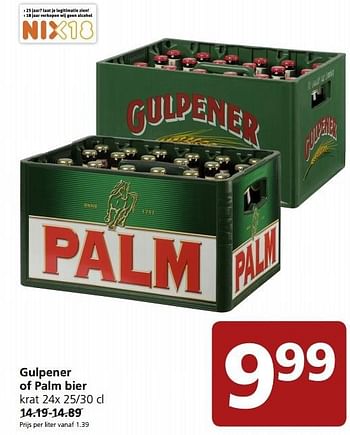 Aanbiedingen Gulpener of palm bier - Gulpener - Geldig van 21/09/2015 tot 27/09/2015 bij Jan Linders