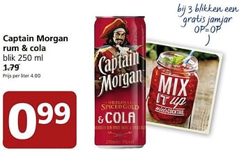 Aanbiedingen Captain morgan rum + cola - Captain Morgan - Geldig van 21/09/2015 tot 27/09/2015 bij Jan Linders