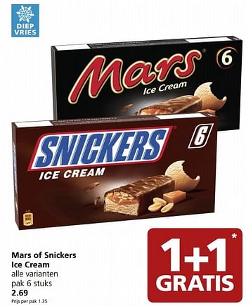 Aanbiedingen Mars of snickers ice cream - Mars Snacks - Geldig van 21/09/2015 tot 27/09/2015 bij Jan Linders