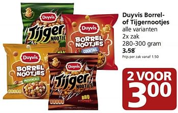 Aanbiedingen Duyvis borrelof tijgernootjes - Duyvis - Geldig van 21/09/2015 tot 27/09/2015 bij Jan Linders