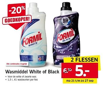Aanbiedingen Wasmiddel white of black - Formil - Geldig van 21/09/2015 tot 27/09/2015 bij Lidl