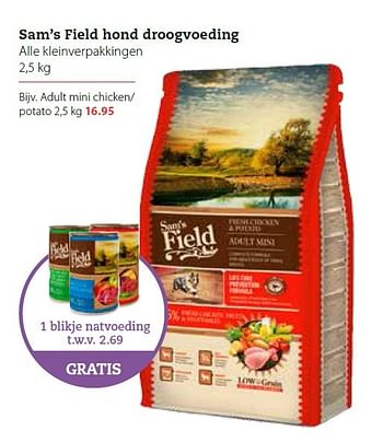 Aanbiedingen Sam`s field hond droogvoeding - Sams - Geldig van 14/09/2015 tot 27/09/2015 bij Pets Place