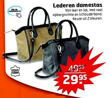 Aanbiedingen Lederen damestas - Huismerk - Trekpleister - Geldig van 15/09/2015 tot 27/09/2015 bij Trekpleister