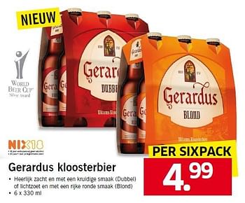 Aanbiedingen Gerardus kloosterbier - Gerardus - Geldig van 21/09/2015 tot 27/09/2015 bij Lidl