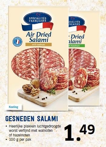 Aanbiedingen Gesneden salami - Specialites Francaises - Geldig van 21/09/2015 tot 27/09/2015 bij Lidl