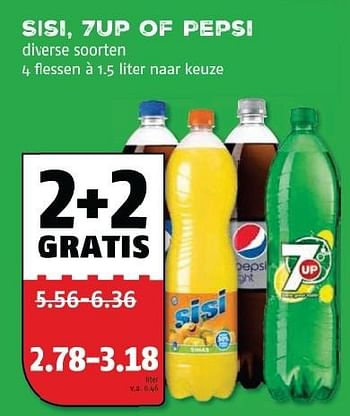 Aanbiedingen Sisi ,7up of pepsi - Pepsi - Geldig van 21/09/2015 tot 27/09/2015 bij Poiesz