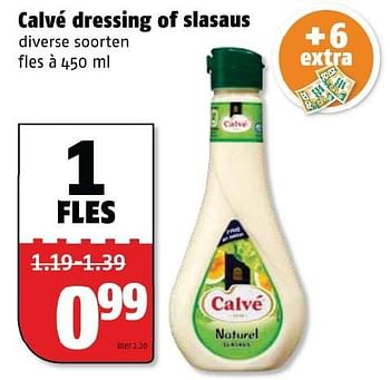 Aanbiedingen Calve dressing of slasaus - Calve - Geldig van 21/09/2015 tot 27/09/2015 bij Poiesz