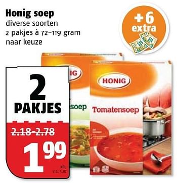 Aanbiedingen Honig soep - Honig - Geldig van 21/09/2015 tot 27/09/2015 bij Poiesz