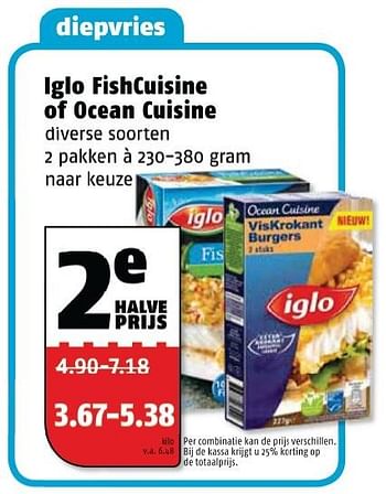 Aanbiedingen Iglo fishcuisine of ocean cuisine - Iglo - Geldig van 21/09/2015 tot 27/09/2015 bij Poiesz