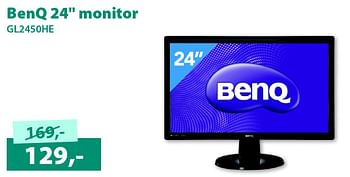 Aanbiedingen Benq 24`` monitor gl2450he - Benq - Geldig van 07/09/2015 tot 30/09/2015 bij Alternate