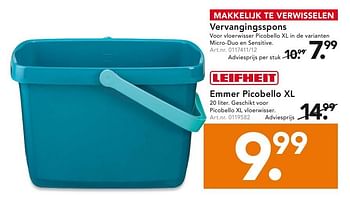 Aanbiedingen Emmer picobello xl - Leifheit - Geldig van 21/09/2015 tot 30/09/2015 bij Blokker