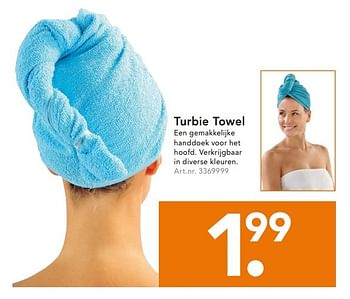 Aanbiedingen Turbie towel - Huismerk - Blokker - Geldig van 21/09/2015 tot 30/09/2015 bij Blokker
