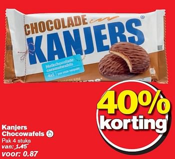 Aanbiedingen Kanjers chocowafels - Kanjers - Geldig van 23/09/2015 tot 29/09/2015 bij Hoogvliet