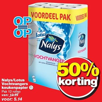 Aanbiedingen Nalys-lotus vochtvangers keukenpapier - Lotus Nalys - Geldig van 23/09/2015 tot 29/09/2015 bij Hoogvliet