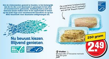 Aanbiedingen Visfilet  mosterd-dille of toscaanse marinade - Huismerk - Hoogvliet - Geldig van 23/09/2015 tot 29/09/2015 bij Hoogvliet