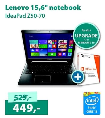 Aanbiedingen Lenovo 15,6`` notebook ideapad z50-70 - Lenovo - Geldig van 07/09/2015 tot 30/09/2015 bij Alternate