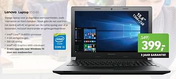 Aanbiedingen Lenovo laptop b50-80 - Lenovo - Geldig van 18/09/2015 tot 04/10/2015 bij Dixons