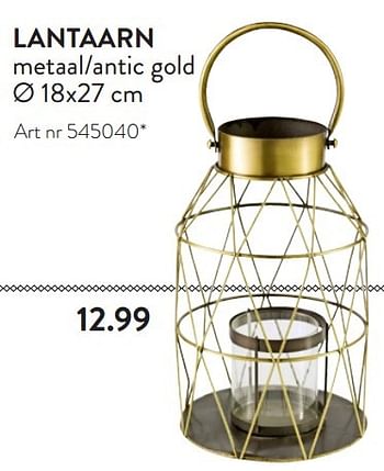 Aanbiedingen Lantaarn metaal-antic gold - Huismerk - Xenos - Geldig van 19/09/2015 tot 02/10/2015 bij Xenos