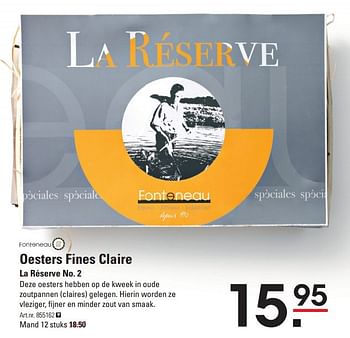 Aanbiedingen Oesters fines claire - Fonteneau - Geldig van 17/09/2015 tot 05/10/2015 bij Sligro