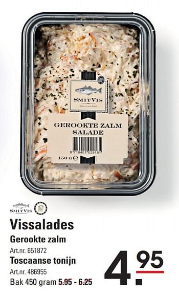 Aanbiedingen Vissalades gerookte zalm - Smit Vis - Geldig van 17/09/2015 tot 05/10/2015 bij Sligro