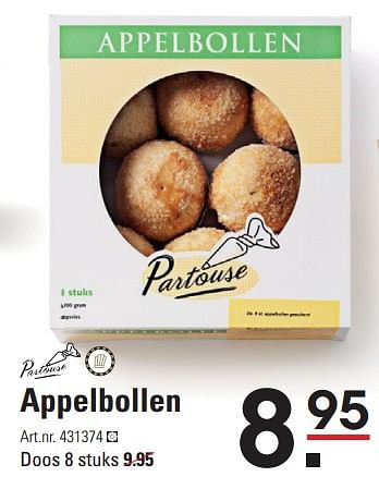 Aanbiedingen Appelbollen - Partouse - Geldig van 17/09/2015 tot 05/10/2015 bij Sligro