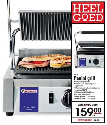 Aanbiedingen Hendi panini grill - Hendi - Geldig van 17/09/2015 tot 05/10/2015 bij Sligro