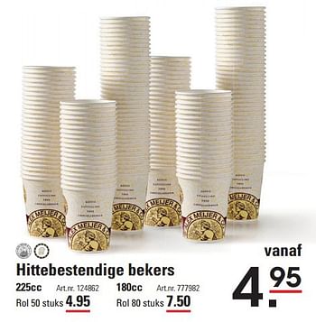 Aanbiedingen Hittebestendige bekers - Huismerk - Sligro - Geldig van 17/09/2015 tot 05/10/2015 bij Sligro