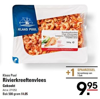 Aanbiedingen Rivierkreeftenvlees gekookt - Klaas Puul - Geldig van 17/09/2015 tot 05/10/2015 bij Sligro