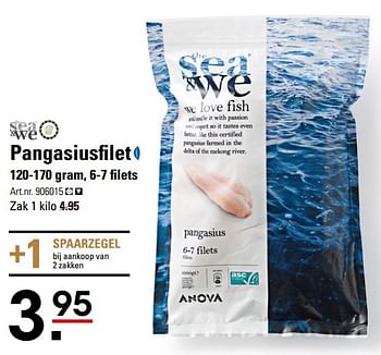 Aanbiedingen Pangasiusfilet - Sea &amp; We - Geldig van 17/09/2015 tot 05/10/2015 bij Sligro