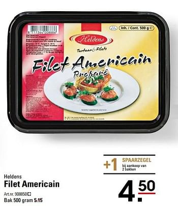 Aanbiedingen Heldens filet americain - Helden - Geldig van 17/09/2015 tot 05/10/2015 bij Sligro