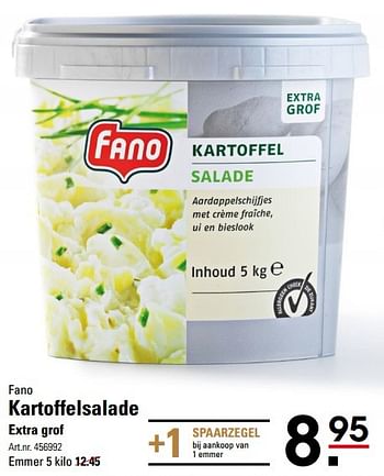 Aanbiedingen Kartoffelsalade extra grof - FANO - Geldig van 17/09/2015 tot 05/10/2015 bij Sligro