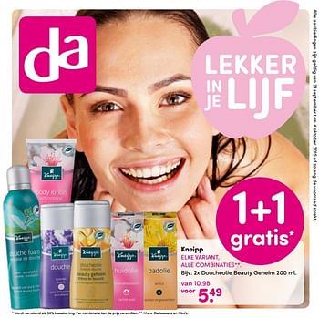 Aanbiedingen 2x doucheolie beauty geheim - Kneipp - Geldig van 21/09/2015 tot 04/10/2015 bij da