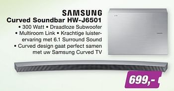 Aanbiedingen Samsung curved soundbar hw-j6501 - Samsung - Geldig van 21/09/2015 tot 04/10/2015 bij ElectronicPartner