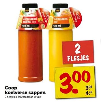 Aanbiedingen Coop koelverse sappen - Huismerk - Coop - Geldig van 21/09/2015 tot 27/09/2015 bij Coop