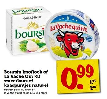 Aanbiedingen Boursin knoflook of la vache qui rit smeerkaas of kaaspuntjes naturel - Boursin - Geldig van 21/09/2015 tot 27/09/2015 bij Coop