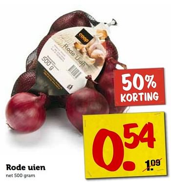 Aanbiedingen Rode uien - Huismerk - Coop - Geldig van 21/09/2015 tot 27/09/2015 bij Coop