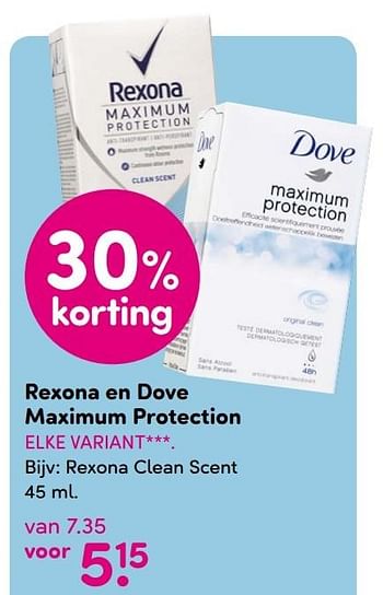 Aanbiedingen Rexona clean scent - Rexona - Geldig van 21/09/2015 tot 04/10/2015 bij da