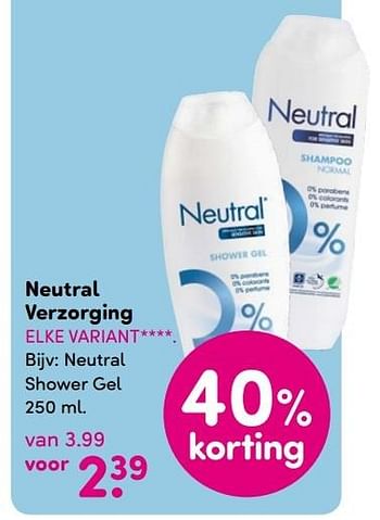Aanbiedingen Neutral shower gel - neutral - Geldig van 21/09/2015 tot 04/10/2015 bij da