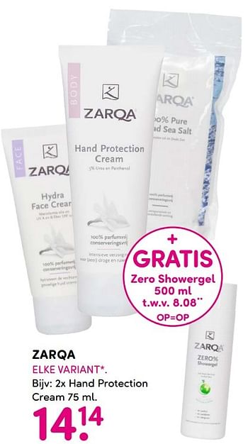 Aanbiedingen 2x hand protection cream - Zarqa - Geldig van 21/09/2015 tot 04/10/2015 bij da
