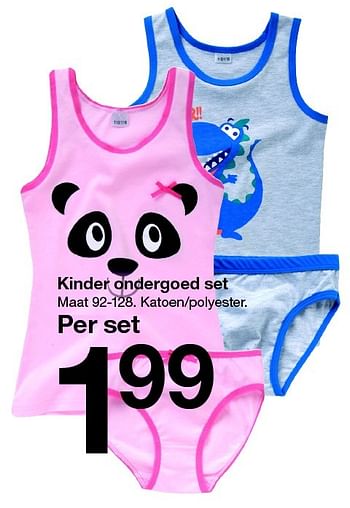 Aanbiedingen Kinder ondergoed set - Huismerk - Zeeman  - Geldig van 25/09/2015 tot 10/10/2015 bij Zeeman