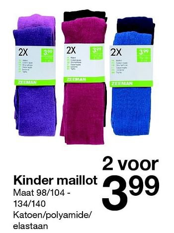 Aanbiedingen Kinder maillot - Huismerk - Zeeman  - Geldig van 25/09/2015 tot 10/10/2015 bij Zeeman