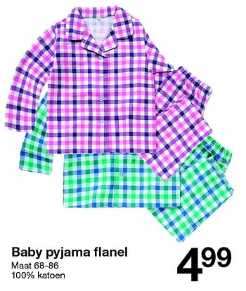 Aanbiedingen Baby pyjama flanel - Huismerk - Zeeman  - Geldig van 25/09/2015 tot 10/10/2015 bij Zeeman