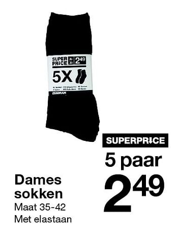 Aanbiedingen Dames sokken - Huismerk - Zeeman  - Geldig van 25/09/2015 tot 10/10/2015 bij Zeeman