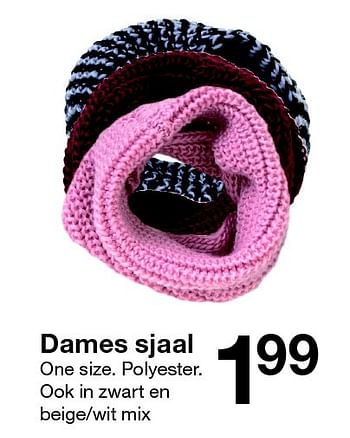 Aanbiedingen Dames sjaal - Huismerk - Zeeman  - Geldig van 25/09/2015 tot 10/10/2015 bij Zeeman