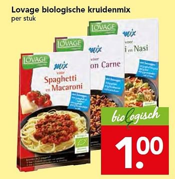 Aanbiedingen Lovage biologische kruidenmix - Huismerk deen supermarkt - Geldig van 27/09/2015 tot 03/10/2015 bij Deen Supermarkten