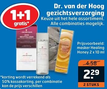 Aanbiedingen Masker healing honey dr. van der hoog gezichtsverzorging - Dr. Van Der Hoog - Geldig van 29/09/2015 tot 04/10/2015 bij Trekpleister