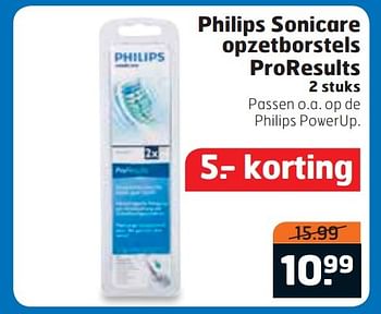 Aanbiedingen Philips sonicare opzetborstels proresults - Philips - Geldig van 29/09/2015 tot 04/10/2015 bij Trekpleister