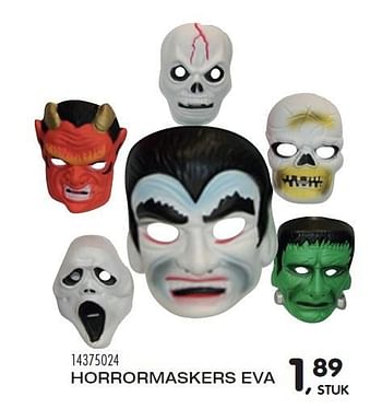 Aanbiedingen Horrormaskers eva - Huismerk - Supra Bazar - Geldig van 29/09/2015 tot 03/11/2015 bij Supra Bazar