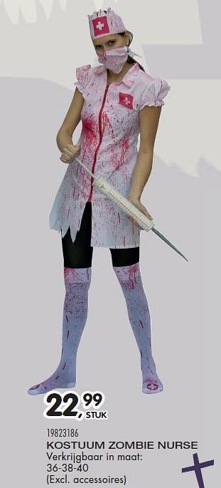 Aanbiedingen Kostuum zombie nurse - Huismerk - Supra Bazar - Geldig van 29/09/2015 tot 03/11/2015 bij Supra Bazar